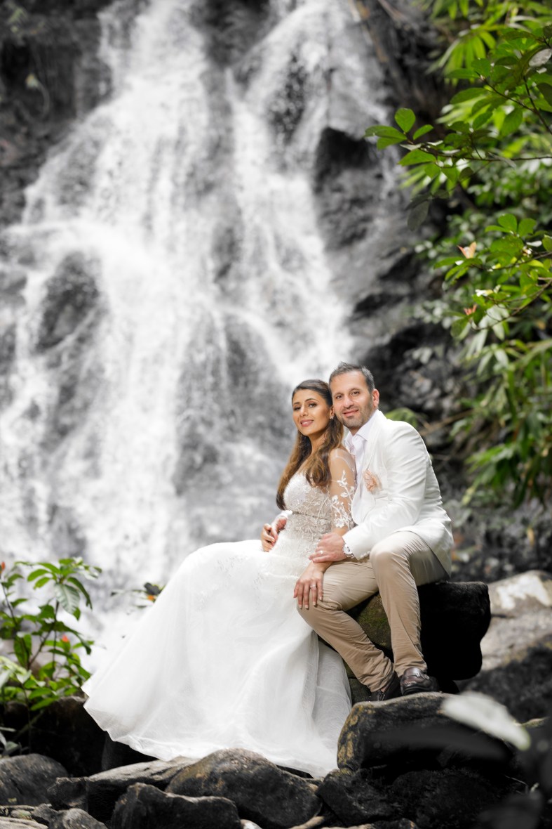 pre wedding photography at sairung waerfall khao lak phang nga thailand