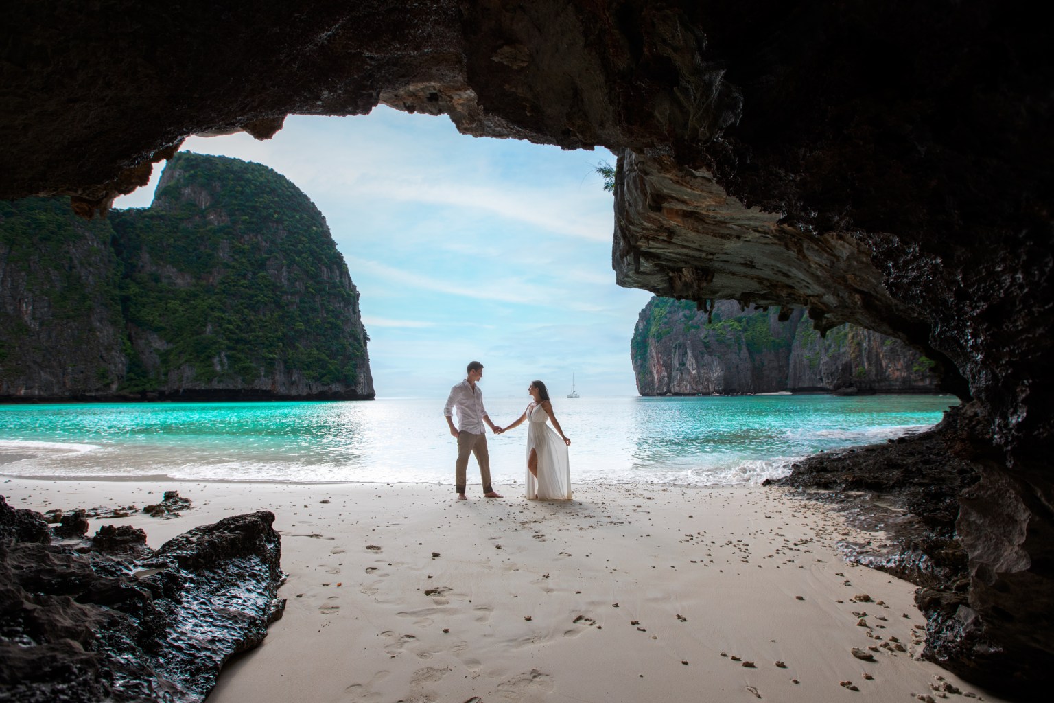 engagement photography at maya bay phi phi island krabi