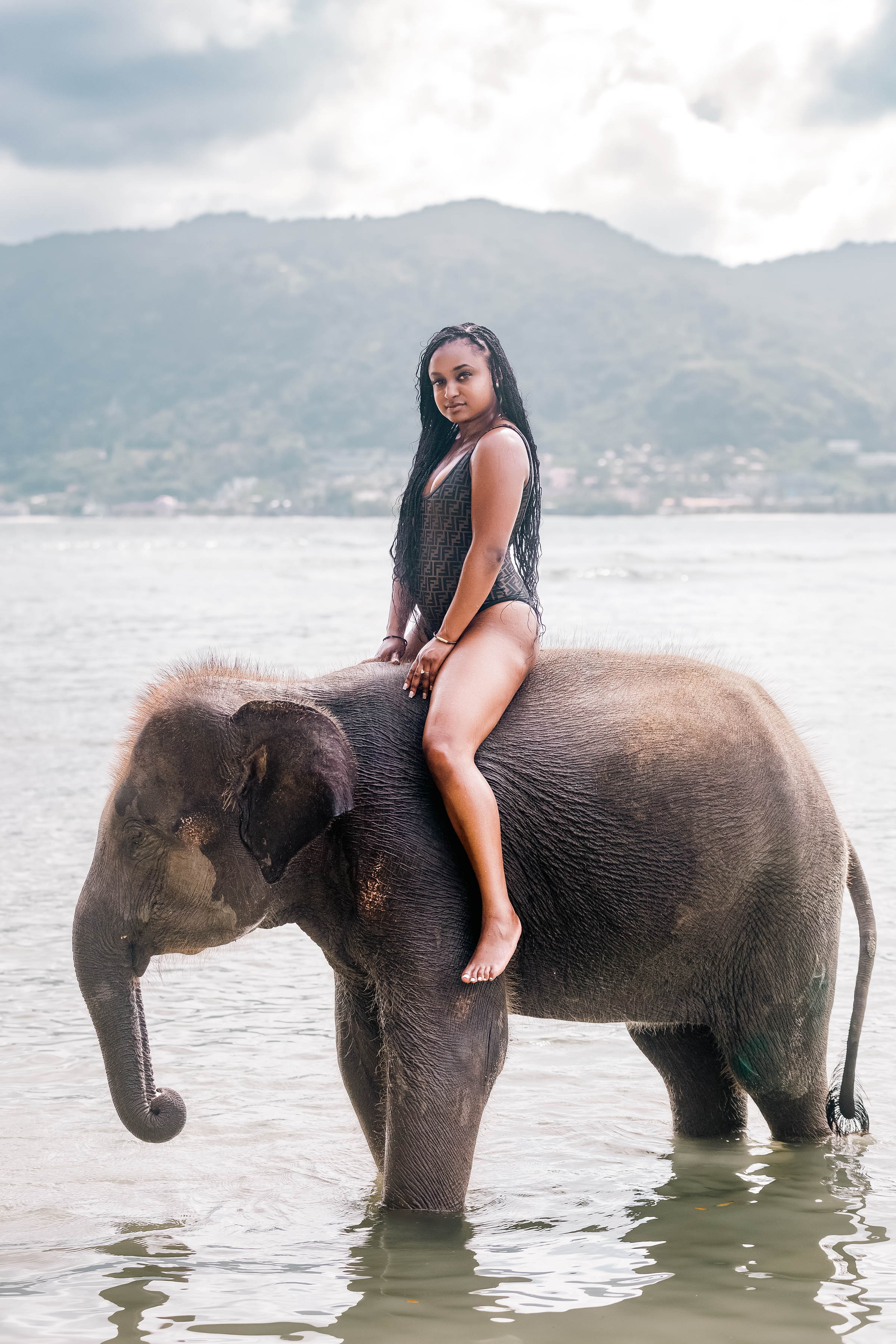 portrait photoshoot with elephants