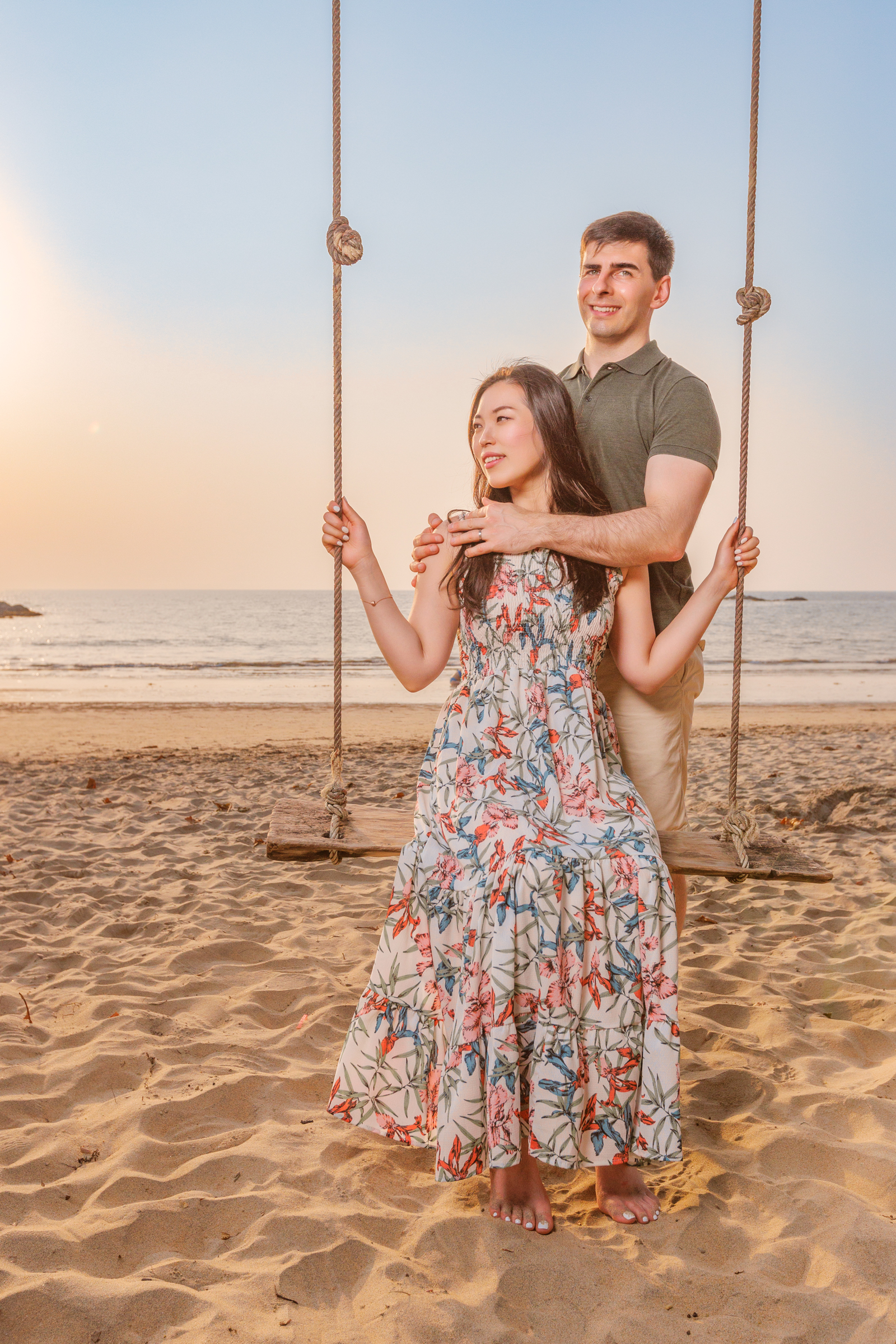 engagement photography as sunset at khaolak lighthouse phang-nga