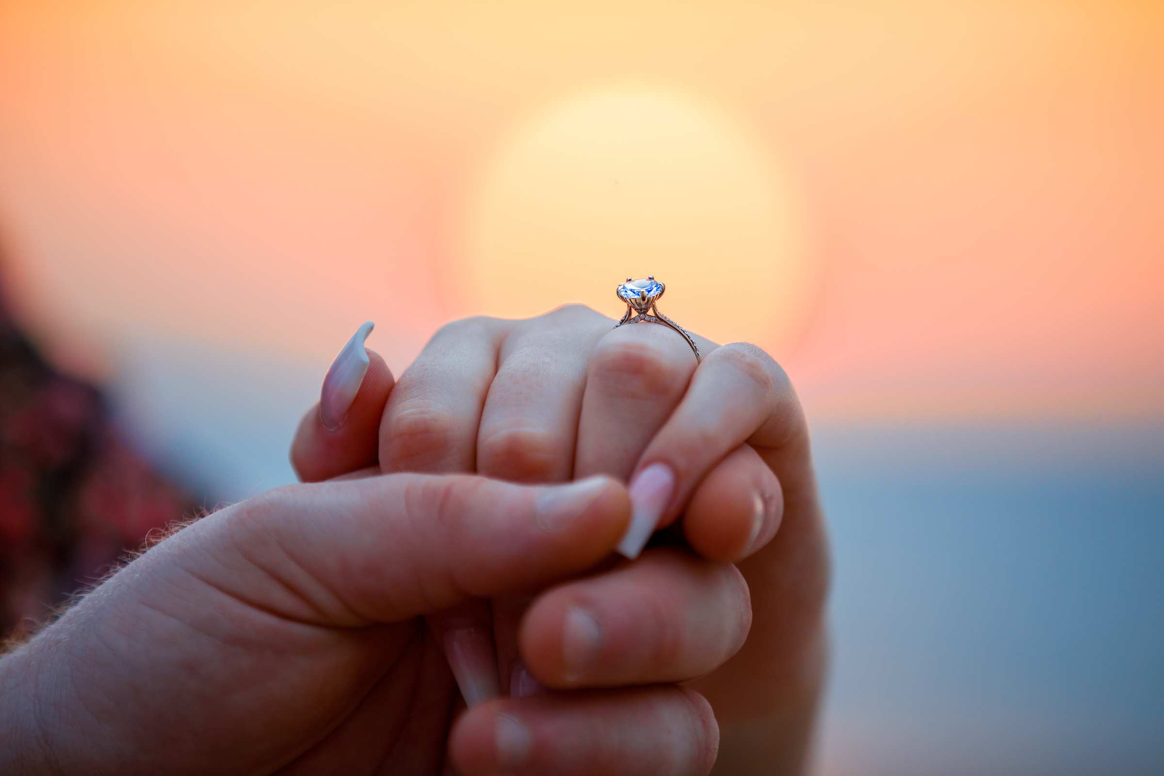 marriage proposal photoshoot as sunset at Le phang Phuket
