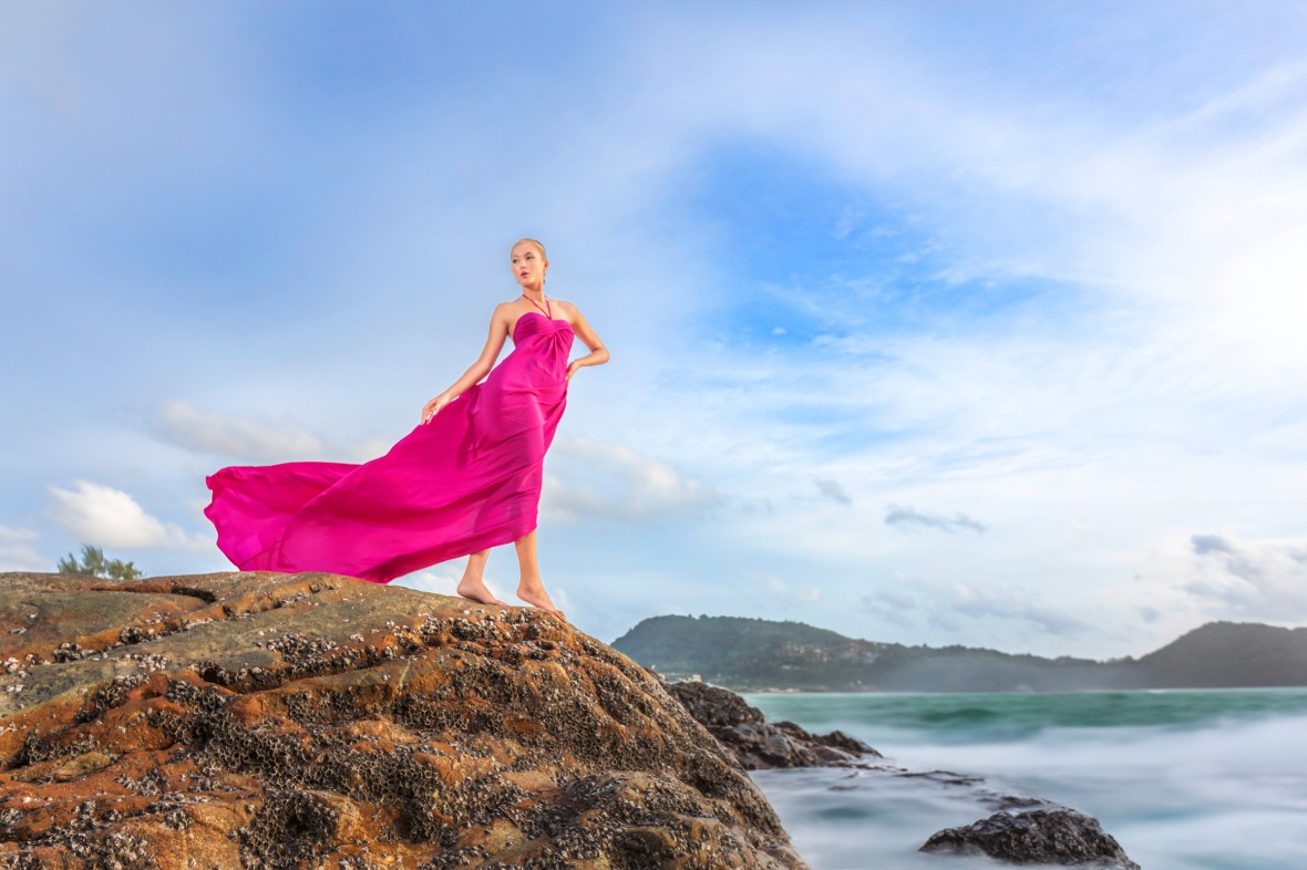 fashion portrait photography at patong beach phuket