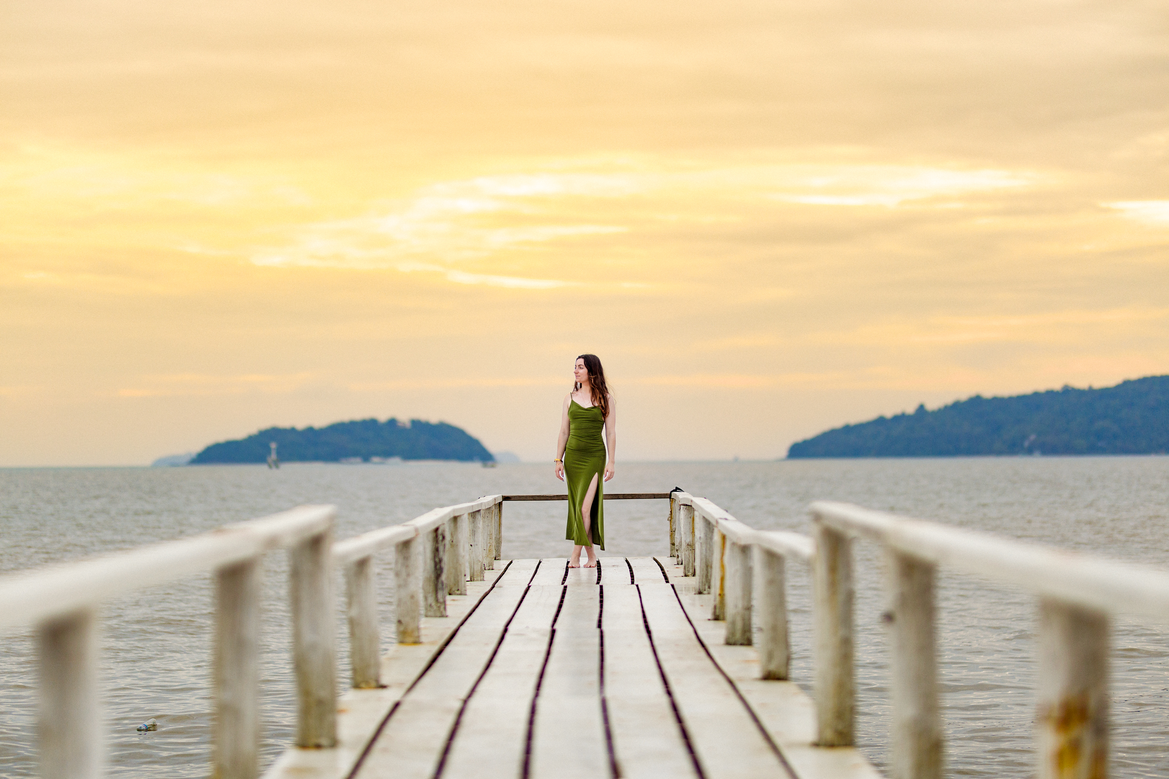 portrait photoshoot as sunrise at sapan hin park phuket