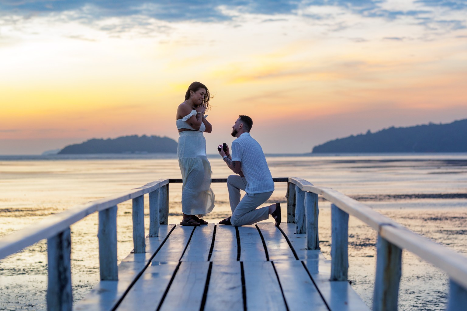 engagement photoshoot as sunrise at sapan hin park phuket