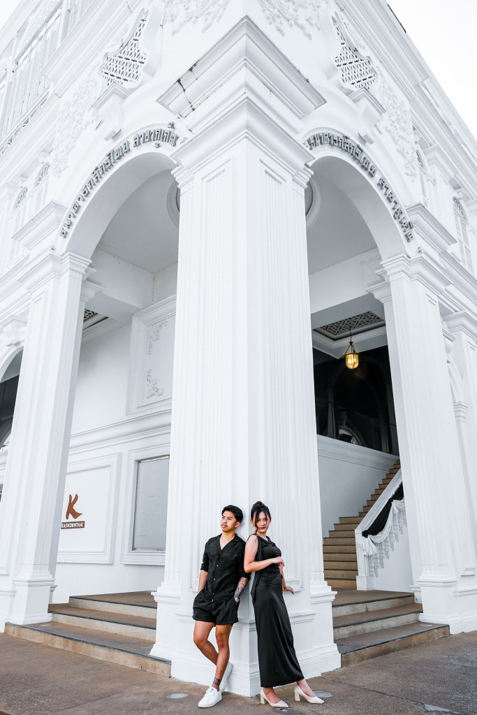 pre wedding photography at kasikorn bank phuket old town