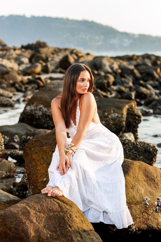 portrait photoshoot sunset sea salt beach phuket