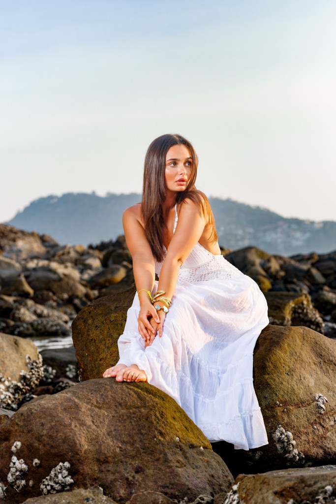 portrait photoshoot sunset sea salt beach phuket