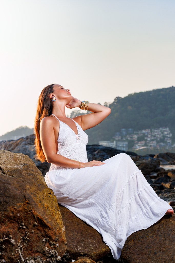 portrait photoshoot sunset sea salt beach phuket