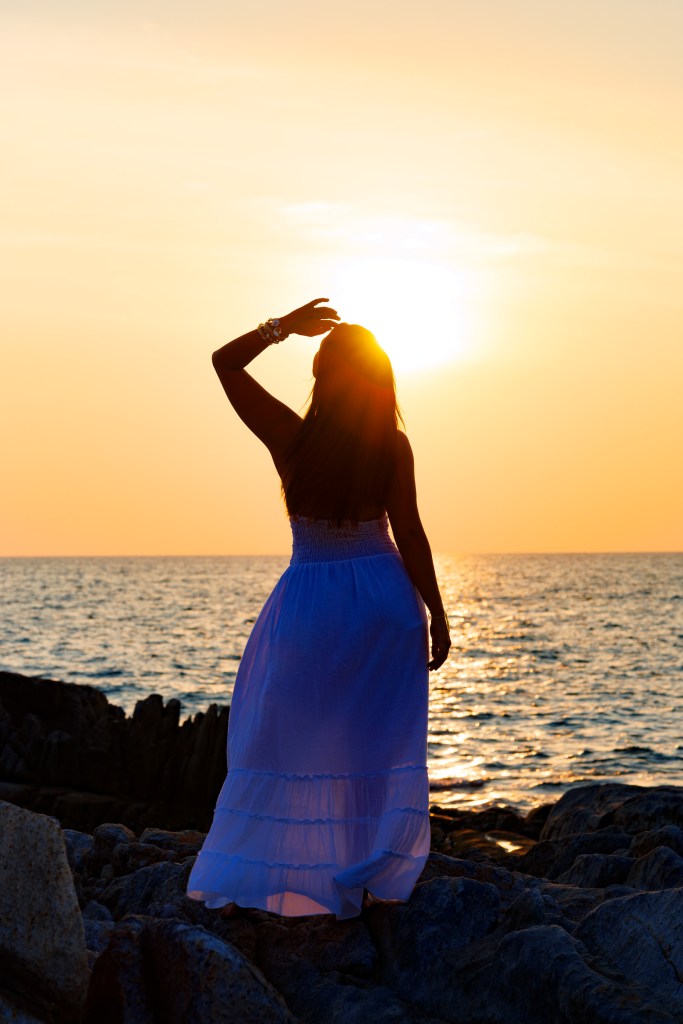portrait photoshoot sunset sea salt beach phuket