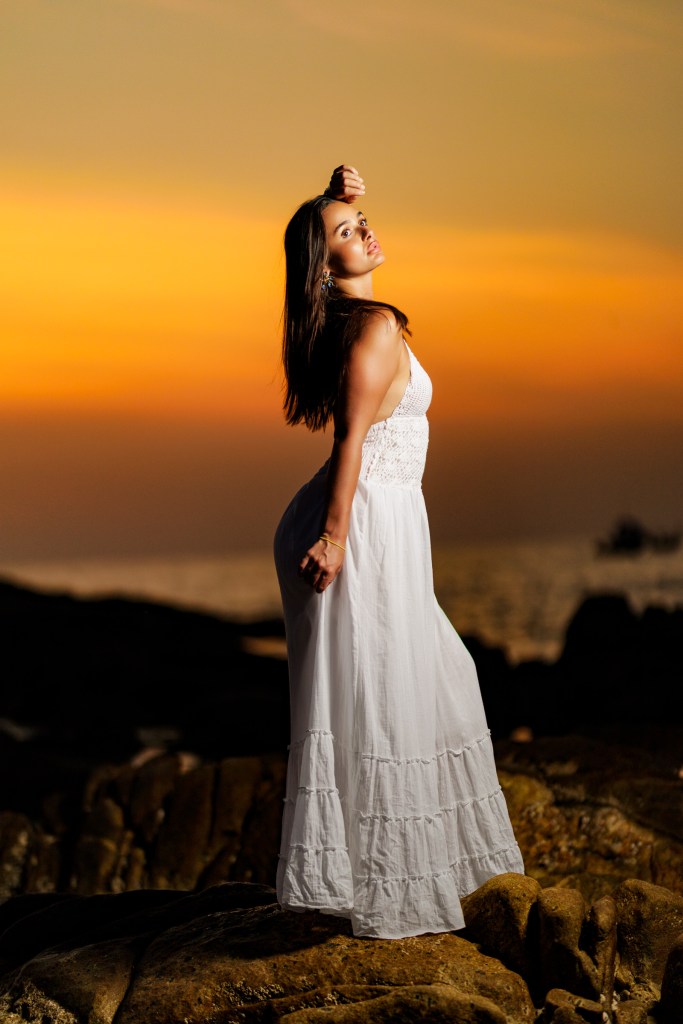 portrait photoshoot sunset sea salt beach phuket