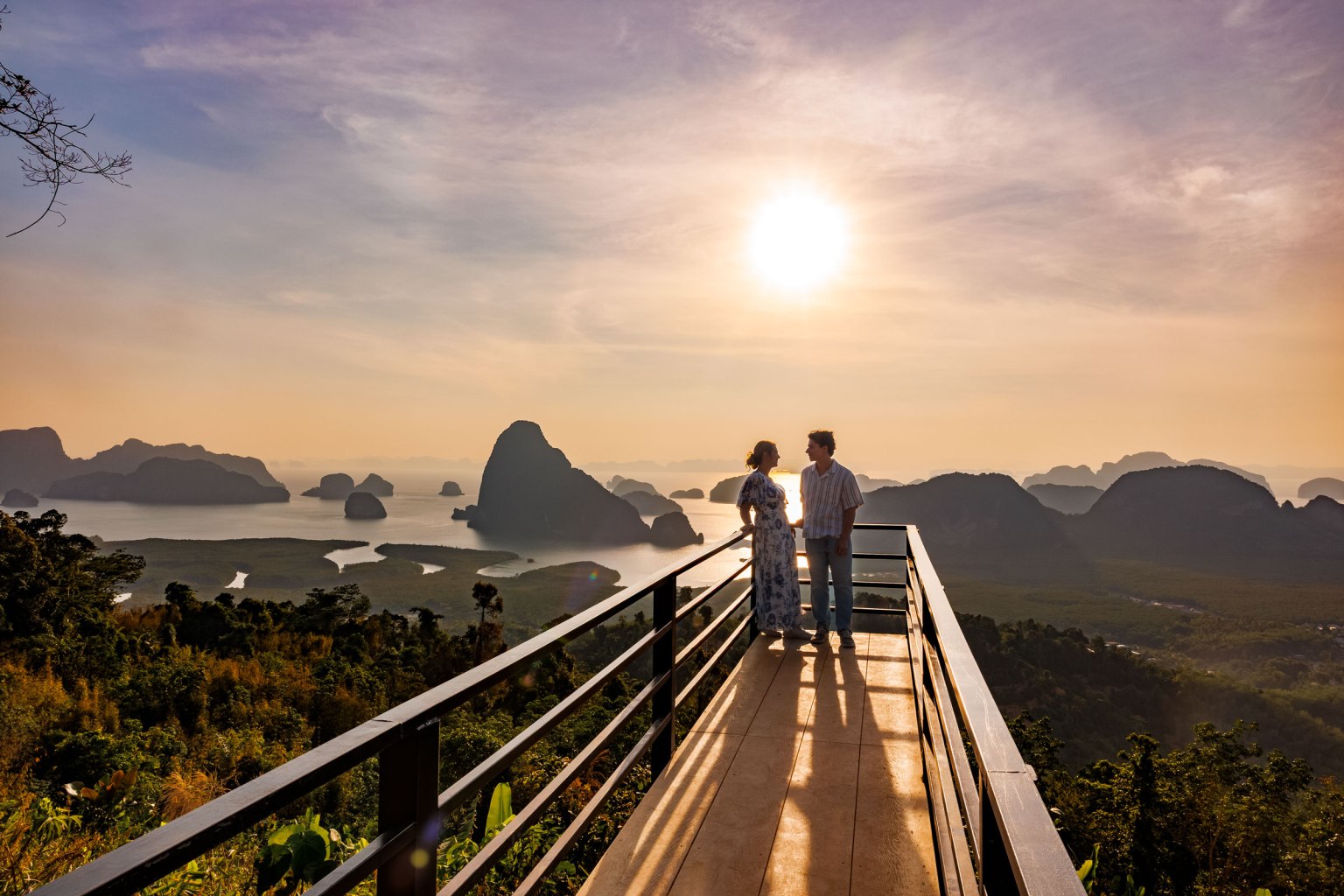 sunrise couple photography  at samet nangshe viewpoint phang nga thailand