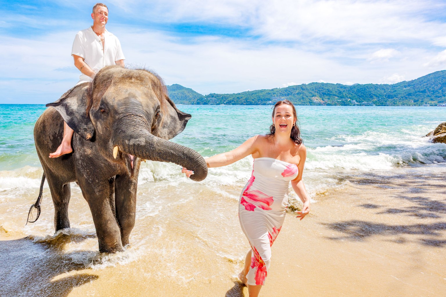 Couple photography with elephants in phuket