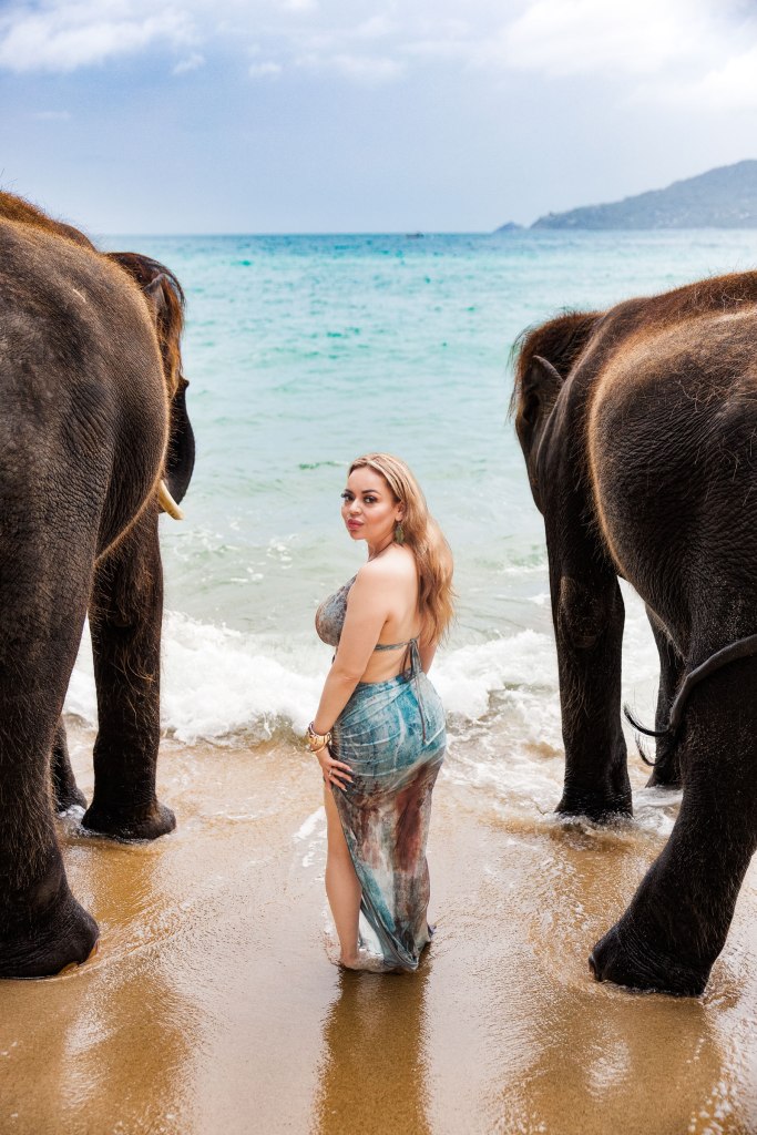 lifestyle portrait photoshoot with elephants in phuket