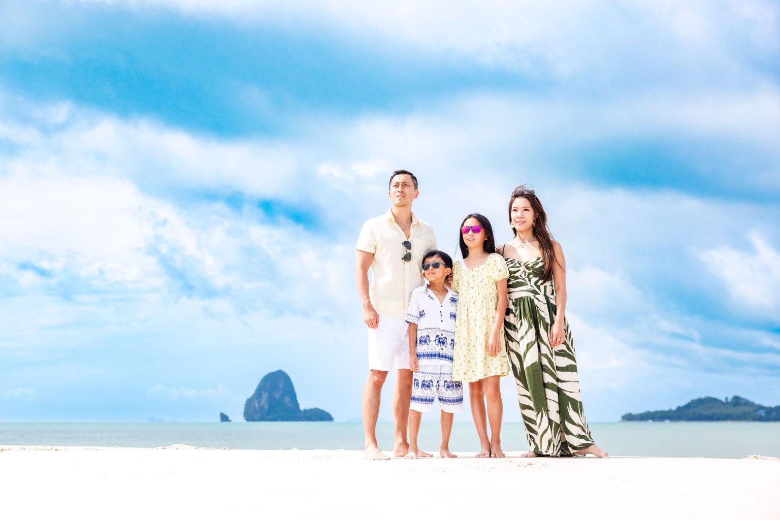 family photoshoot at laem haad koh yao yai phang nga thailand