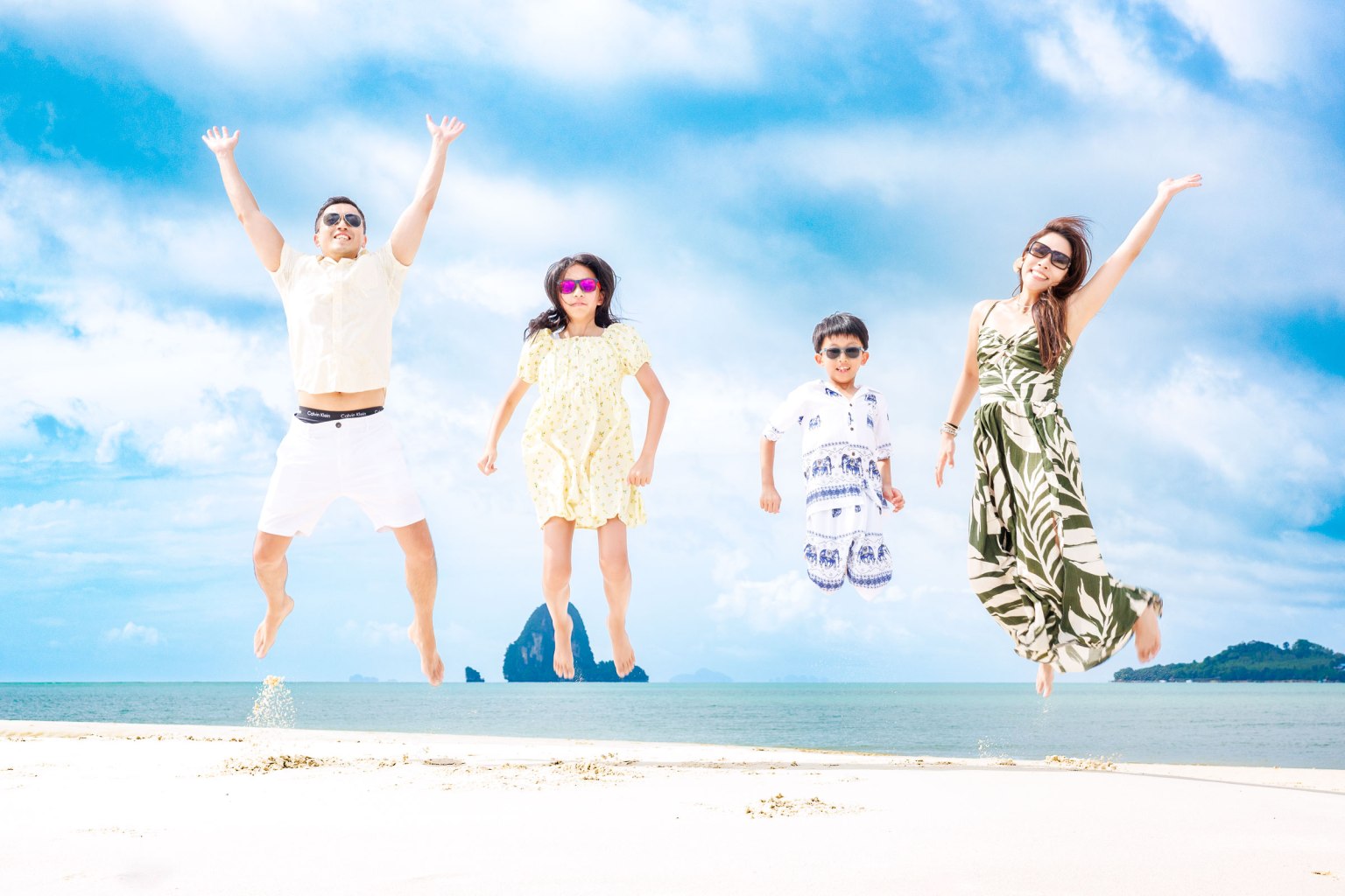 family photoshoot at laem haad koh yao yai phang nga thailand