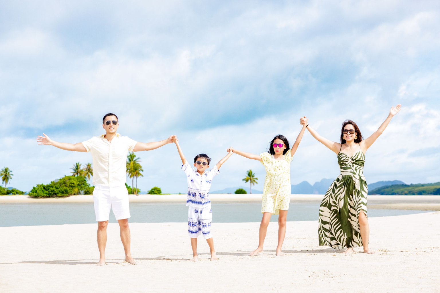 family photoshoot at laem haad koh yao yai phang nga thailand