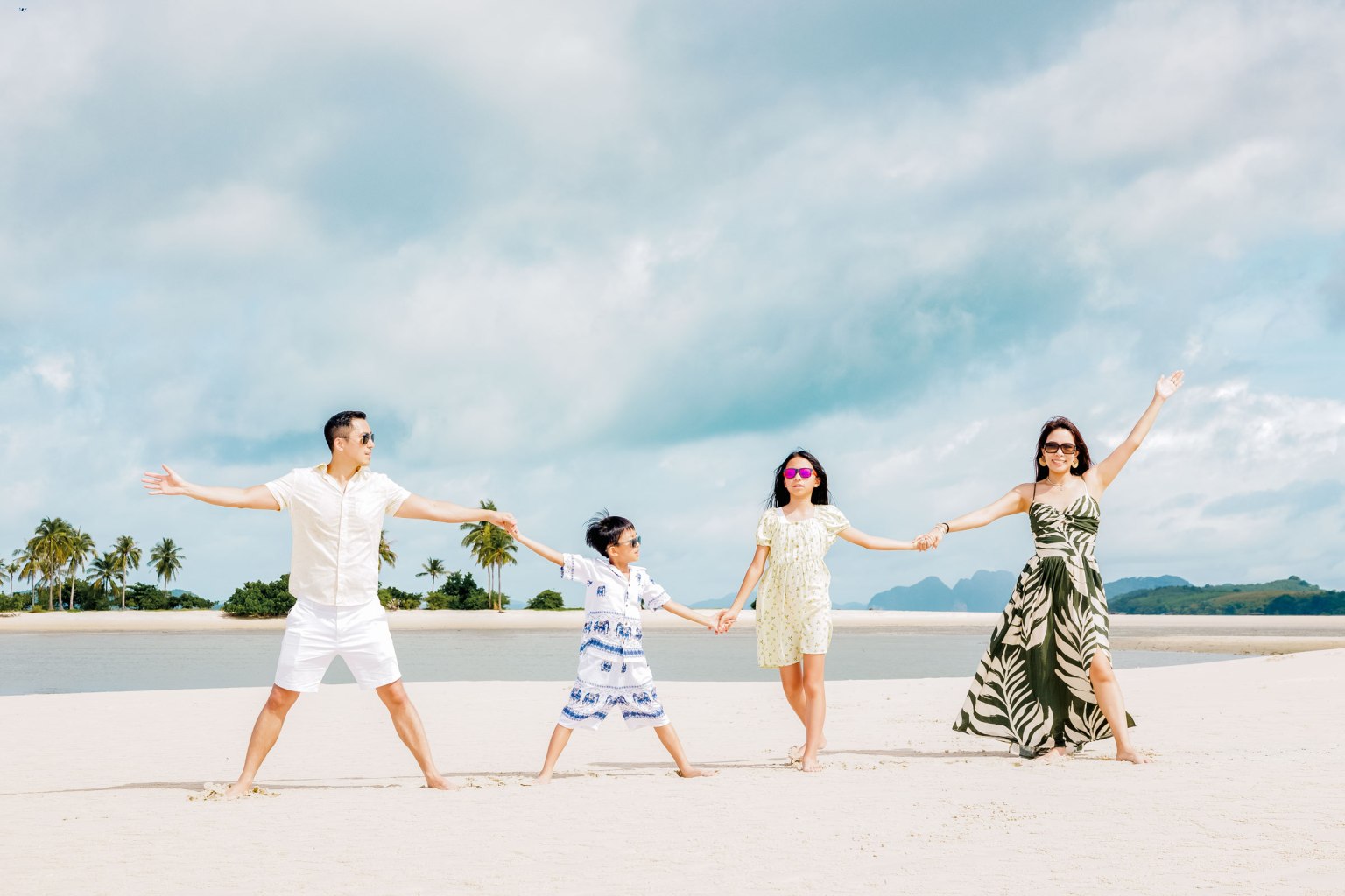 family photoshoot at laem haad koh yao yai phang nga thailand