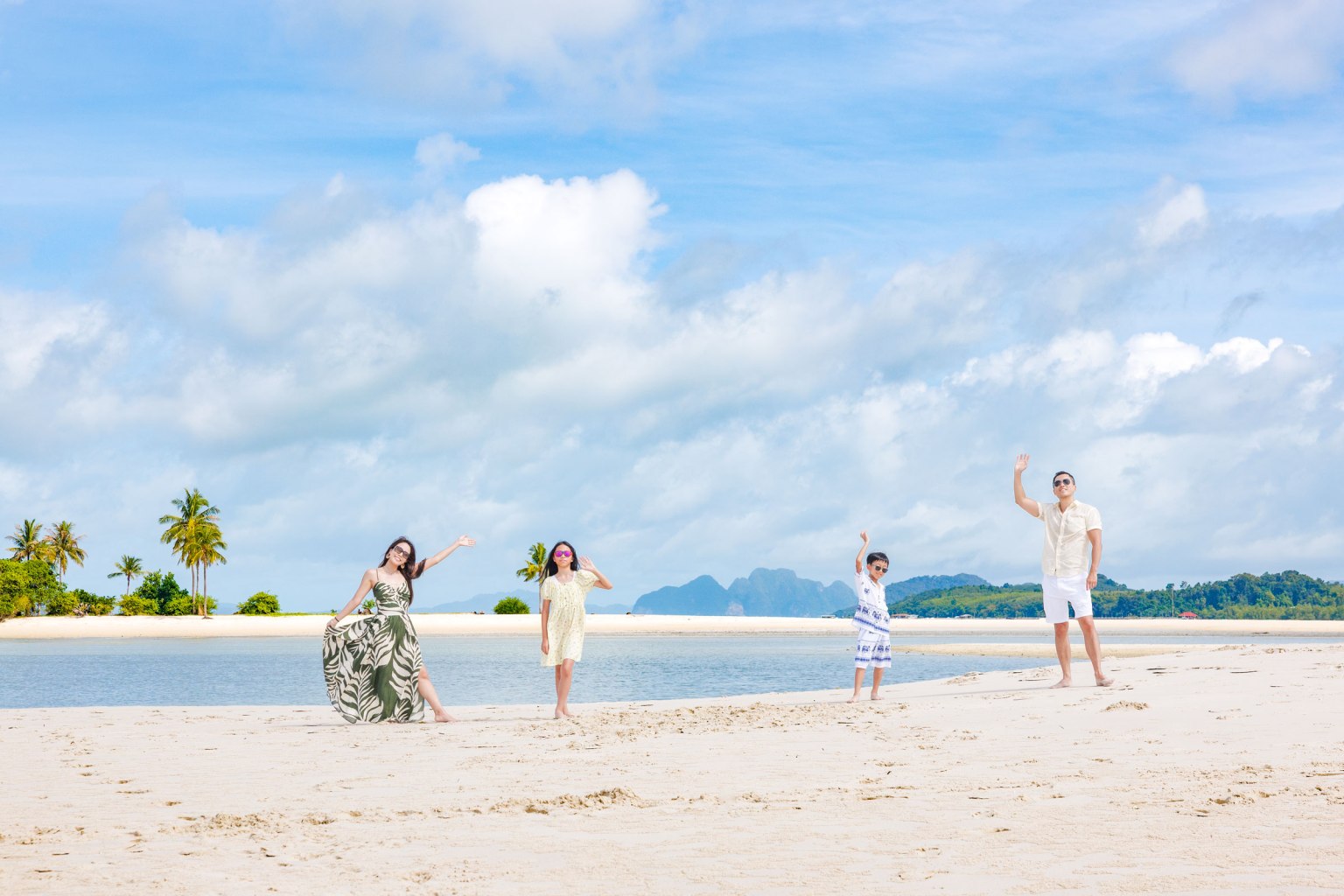 family photoshoot at laem haad koh yao yai phang nga thailand